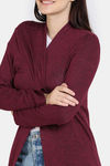 Zivame Light Jaspe Knit Poly Shrug - Windsor Wine — thumbnail 5